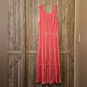 Knox Rose Salmon Pink Tiered Maxi Dress